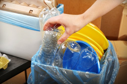 Various types of business waste being sorted